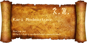 Kari Modesztusz névjegykártya
